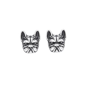 Vintage Dog Stud Earrings - Solid S925 Silver