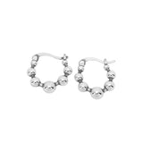 S925 Sterling Silver Smooth Beads Hoop Earrings