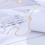Delicate 14K Gold Plated 925 Silver Star Bracelet with Flash Diamond Inlay