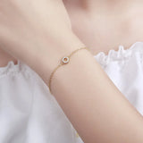 S925 Sterling Silver Plated 14K French Sunflower Bracelet