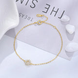 S925 Sterling Silver Plated 14K French Sunflower Bracelet
