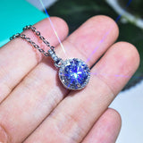 S925 Sterling Silver Necklace with Moissanite Pendant