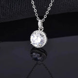 S925 Sterling Silver Necklace with Moissanite Pendant