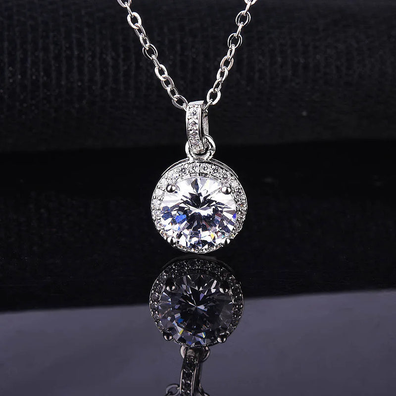 S925 Sterling Silver Necklace with Moissanite Pendant