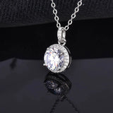 S925 Sterling Silver Necklace with Moissanite Pendant