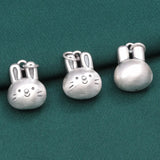 Solid S990 Sterling Silver Pendant Zodiac Rabbit Necklace Pendant