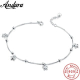 Solid Silver 100% 925 Silver Anklet Woman Small Butterfly Pendant Silver Anklet
