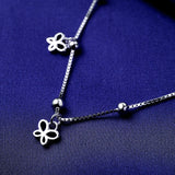Solid Silver 100% 925 Silver Anklet Woman Small Butterfly Pendant Silver Anklet
