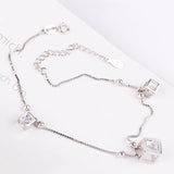 925 Silver Heart Pendant Anklet Women Jewelry