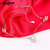 925 Silver Heart Pendant Anklet Women Jewelry