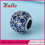 Solid Silver 925 Pave Charm Bead for DIY Bracelet Jewelry Making