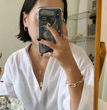 925 Silver Key Pendant Necklace for Women Choker Jewelry Gift