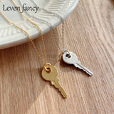 925 Silver Key Pendant Necklace for Women Choker Jewelry Gift