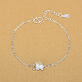 Women's Solid Silver Elephant Charm Anklet, Unique Foot Jewellery