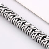 Stainless Steel Braided Bracelet 13MM Width Men's Leather Gift