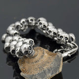Stainless Steel Death Head Bracelet Skull Gothic Bikers Jewelry