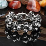 Stainless Steel Death Head Bracelet Skull Gothic Bikers Jewelry