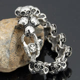 Stainless Steel Death Head Bracelet Skull Gothic Bikers Jewelry