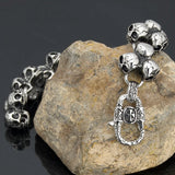 Stainless Steel Death Head Bracelet Skull Gothic Bikers Jewelry