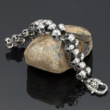 Stainless Steel Death Head Bracelet Skull Gothic Bikers Jewelry