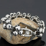 Stainless Steel Death Head Bracelet Skull Gothic Bikers Jewelry