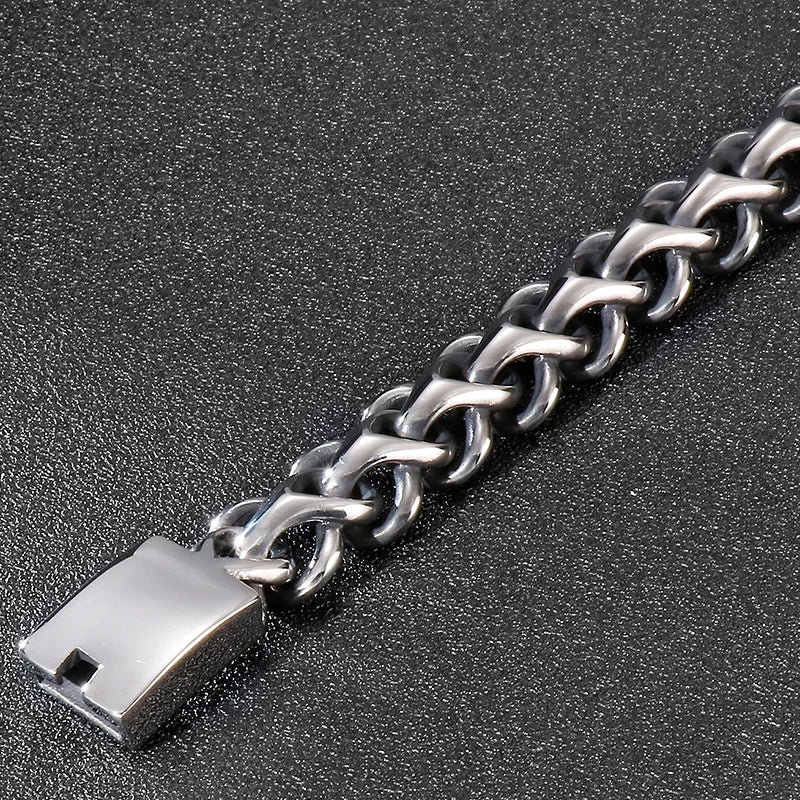 Stainless Steel Men's Bracelet Vintage Metal Bangles Father's Gift