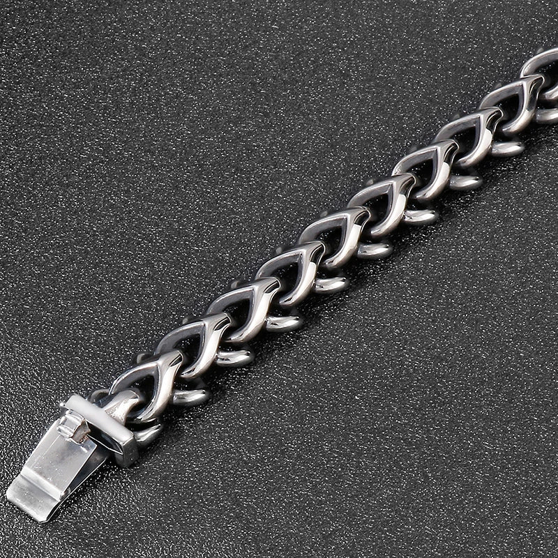 Stainless Steel Men's Bracelet Vintage Metal Bangles Father's Gift