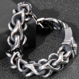 Stainless Steel Men's Bracelet Vintage Metal Bangles Father's Gift