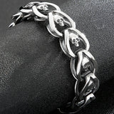 Stainless Steel Men's Skull Link Chain Bracelet for Punk Gothic Style
