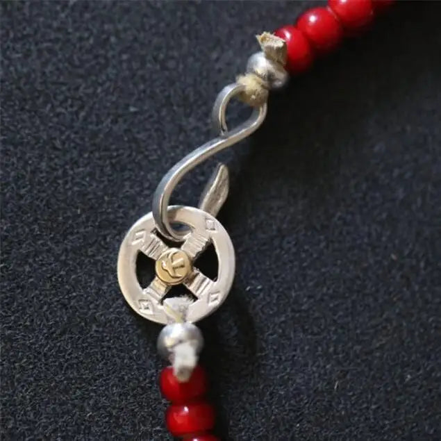 Vintage Indian Style Silver Eagle Hook & Round Wheel Clasp for Necklace