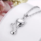Sterling Silver Fox Charm Necklace for Women Fine Jewelry Party Valentines