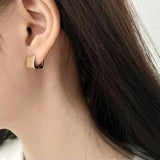 925 Silver Huggie Hoop Punk Earring Small Cartilage Buckle