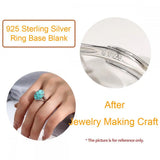 Sterling Silver Oval Stone Adjustable Ring Blank