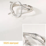 Sterling Silver Oval Stone Adjustable Ring Blank