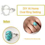 Sterling Silver Oval Stone Adjustable Ring Blank
