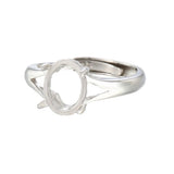 Sterling Silver Oval Stone Adjustable Ring Blank