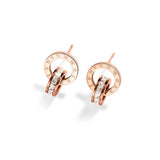 Sterling Silver Roman Numeral Earrings Rose Plated 925 Fine Jewelry