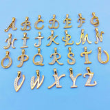 Titanium Alphabet Letter Pendant with Zircon DIY Jewelry Making