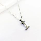 Titanium Alphabet Letter Pendant with Zircon DIY Jewelry Making