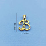 Titanium Alphabet Letter Pendant with Zircon DIY Jewelry Making