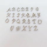 Titanium Alphabet Letter Pendant with Zircon DIY Jewelry Making