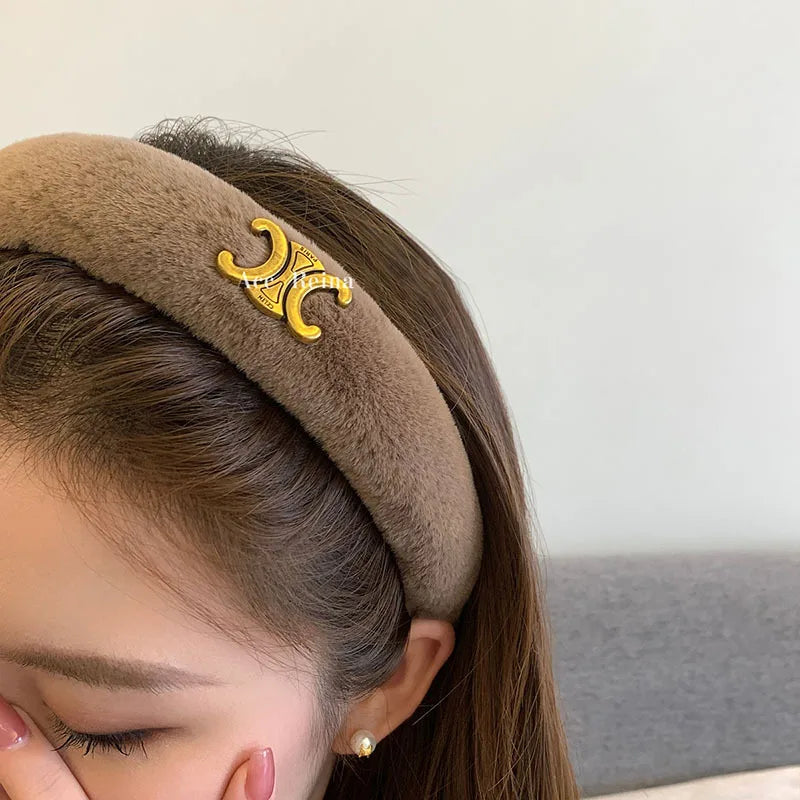 Vintage Velvet Bezel Women Headband Soft Hairband
