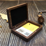 Solid Wood Walnut Flip Lid Business Card Ring Jewelry Box