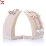 Solid Wood Circular Arc Earring Storage Rack Home Jewelry Display