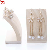 Solid Wood Circular Arc Earring Storage Rack Home Jewelry Display