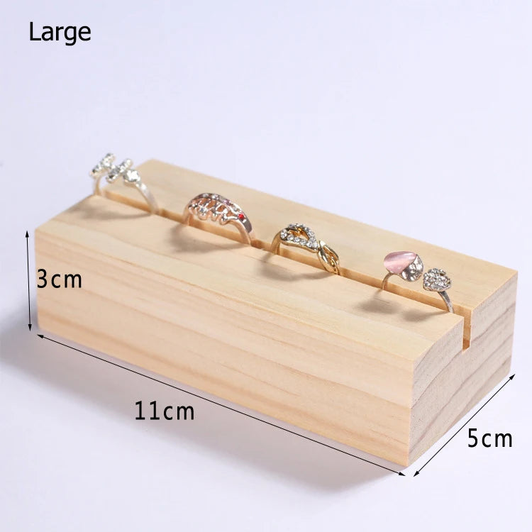 Solid Wood Earrings Card Slot Holder Jewelry Stand