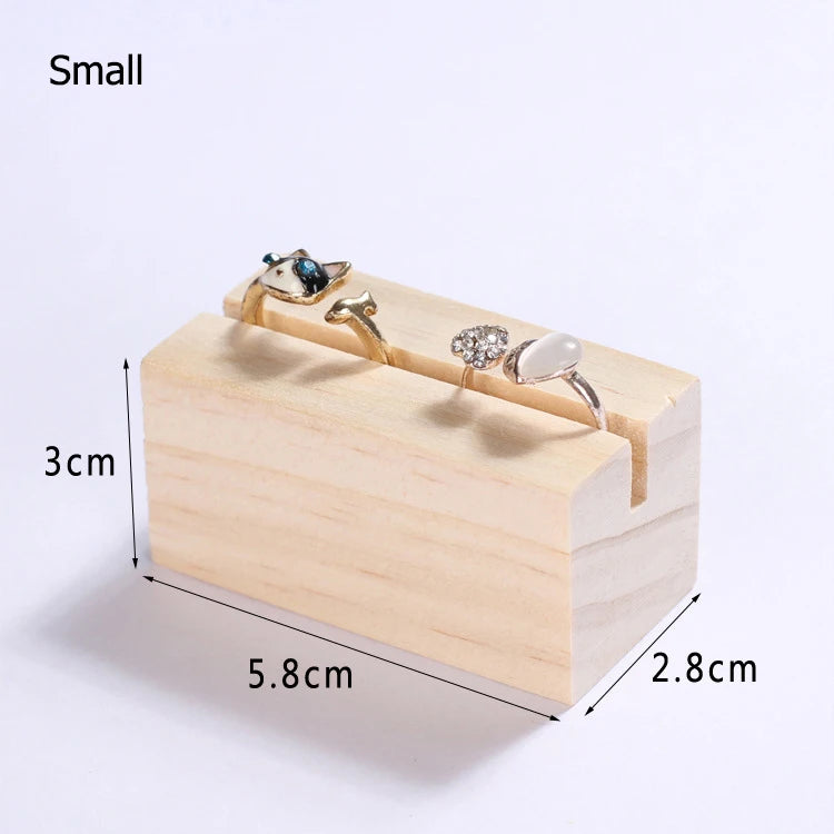 Solid Wood Earrings Card Slot Holder Jewelry Stand
