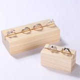 Solid Wood Earrings Card Slot Holder Jewelry Stand