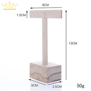 Wood Earrings Display Stand Jewelry Storage Counter Placed Earrings Shelf