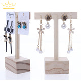 Wood Earrings Display Stand Jewelry Storage Counter Placed Earrings Shelf